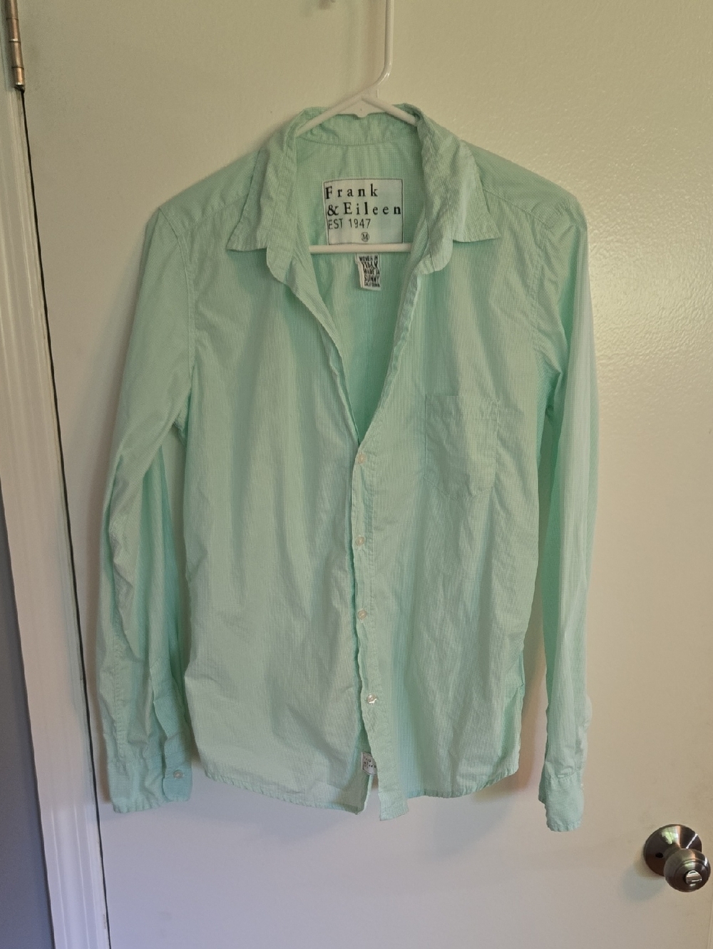Frank & Eileen Light Mint Green/White Checked Button-Down Shirt